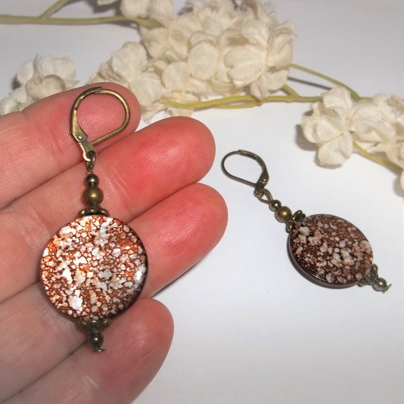 Earring, Brown Earring, Earring, Boho Earring, Earring, Earring, Earring, 8075 - Picture 1 of 8